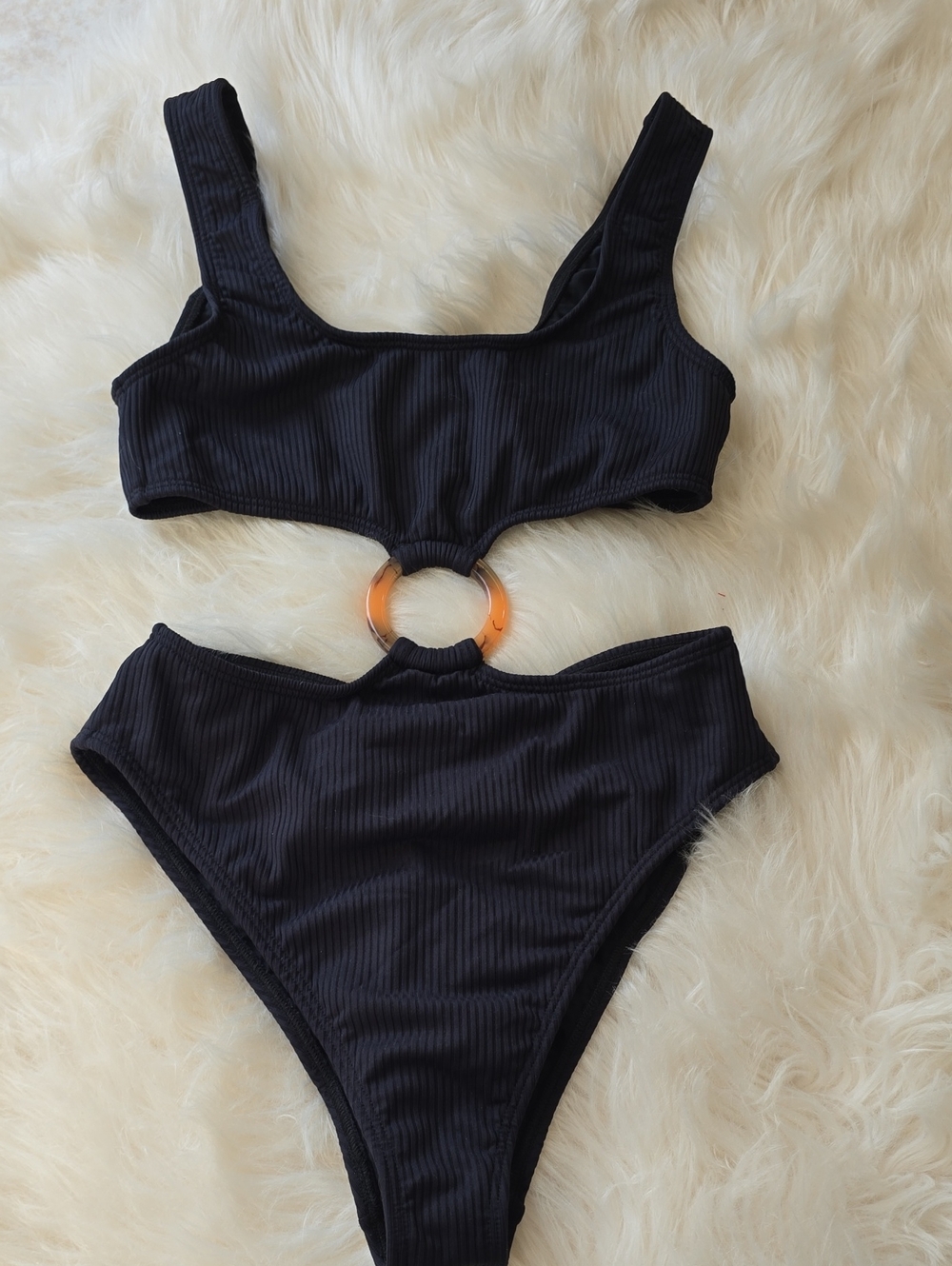 Montce Black Rib Ky One-Piece SIZE M